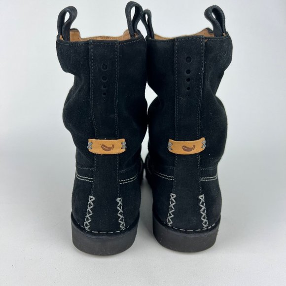 Clarks Unstructured Ashburn Womens Short Slouch Boot Black Suede size 6.5W Wide - Picture 4 of 16